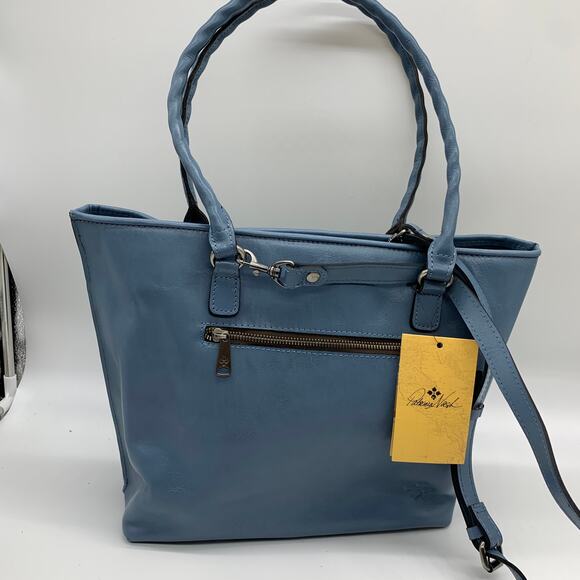 Patricia Nash Blue Leather Handbags Cutout Adeline Tote - Picture 2 of 10